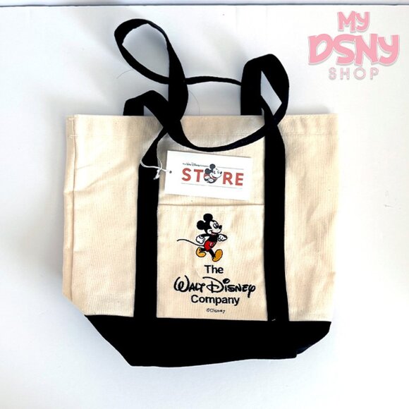 2025 The Walt Disney Company Mickey Mouse Black Canvas Mini Tote Bag - Picture 1 of 2
